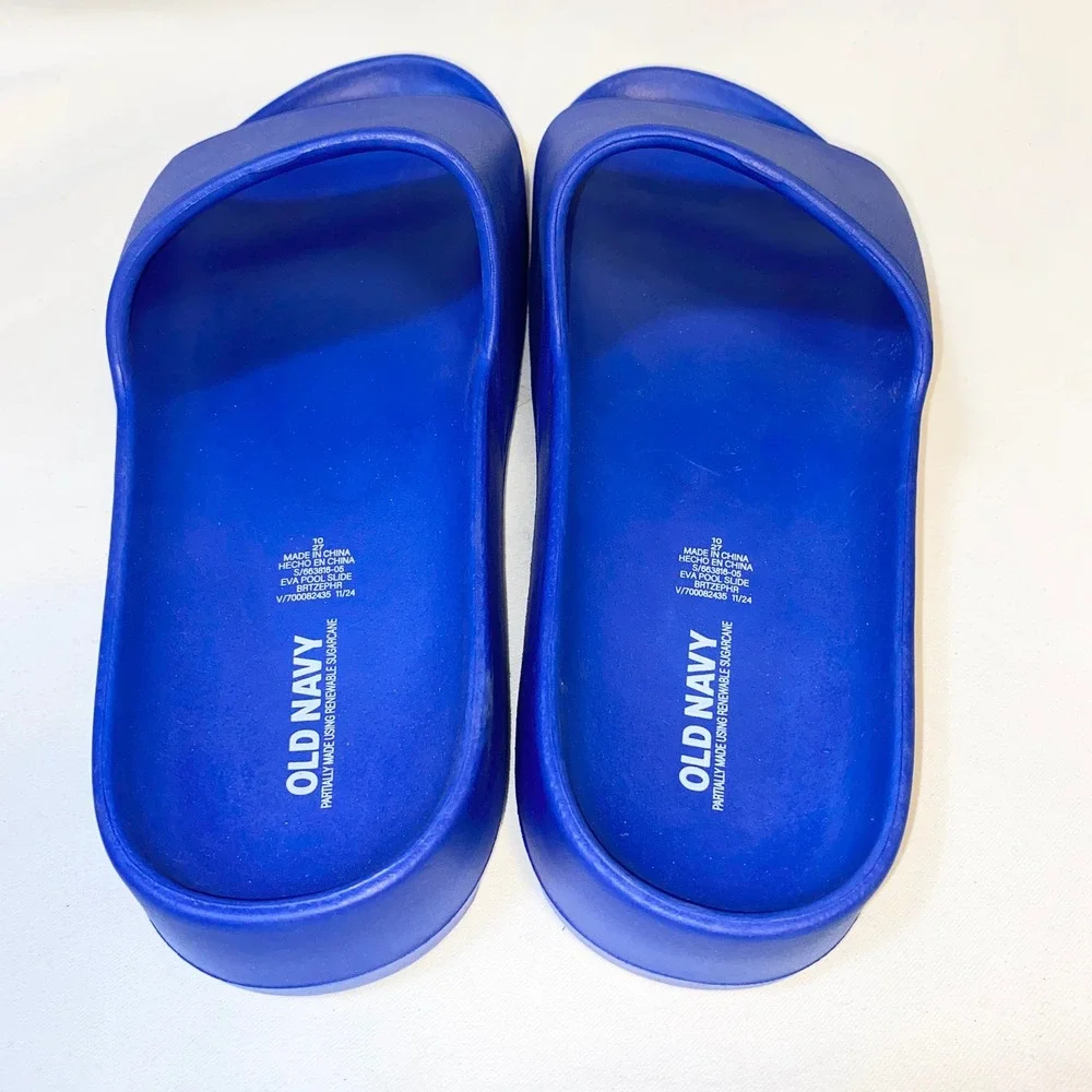 Old Navy EVA Pool Slides Royal Blue Sugarcane Sandals Mens 10 S/663816-05‎
